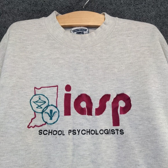 Lee Heavyweight Men's Sweatshirt Gray Large IASP School Psychologists Vintage - Picture 3 of 14